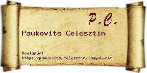 Paukovits Celesztin névjegykártya